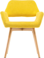 Mid Century Modern Dining Chairs Set of 4 & 2 & 6 Comfy Accent Chair Upholstered Kitchen Dining Living Room Chairs for Bedrooms Waiting Room Home Arm Desk Chair No Wheels (Yellow, 4)