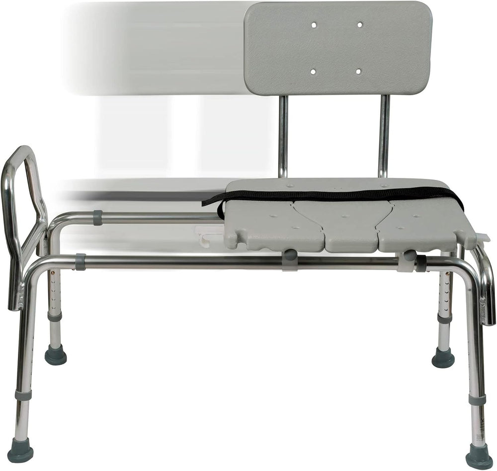 DMI Tub Transfer Bench and Shower Chair with Non Slip Aluminum Body, FSA Elig...
