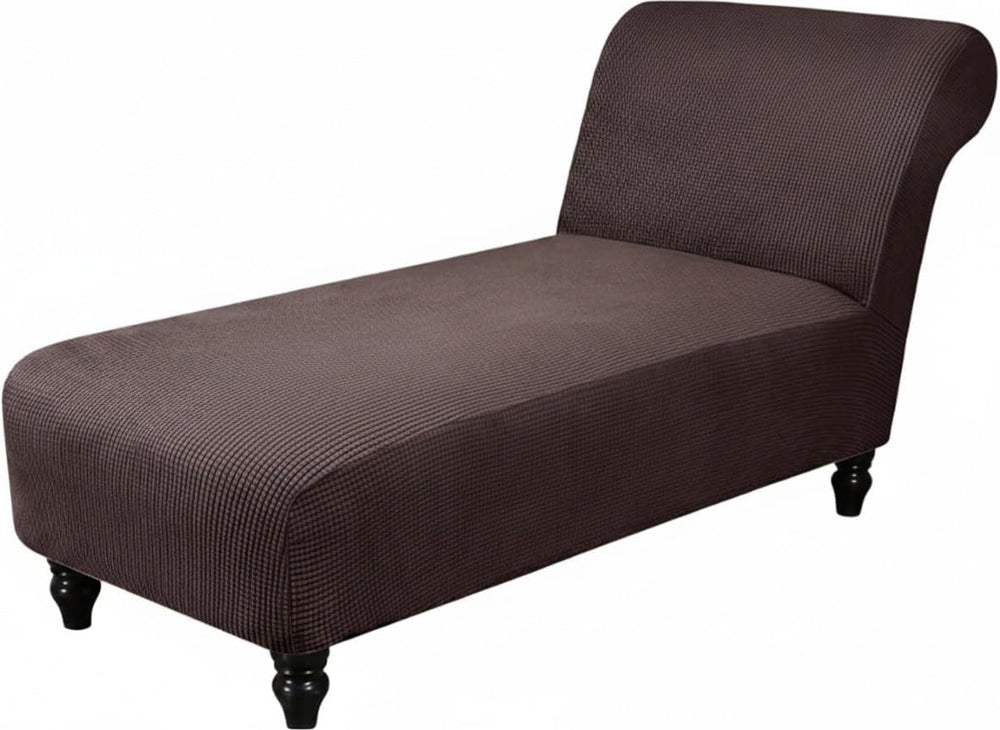 Stretch Chaise Lounge Slipcover Armless Chaise Lounge Cover Indoor, Brown
