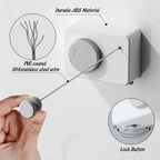 Retractable Clothesline Indoor, Non-Sagging Clothes Line Retracting Outdoors, Wall Mounted Clothes Line Outdoors Set,13.8 Ft Heavy-Duty Retractable Laundry Line,White