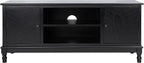 SAFAVIEH Magnolia TV Stand for up to 55" Flatscreen – Black, 2 Doors with Interior Storage, 2 Open Shelves, Entertainment Media Console (MED5702B)