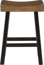 Lexicon Bar Table Set for 3, Small Kitchen Table Set Kitchen Island Table with 3 Saddle Bar Stools, 4 Piece Dining Table Set for Breakfast Nook, Living Room, Apartment, Counter Height, Black/Brown