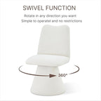 Swivel Dining Chairs Set of 1, Modern Upholstered Dining Chair Mid Century Kitchen Chairs with High Back, 360 Degree Rotating Vanity Chair for Dining Room, Bedroom, Farmhouse, Beige