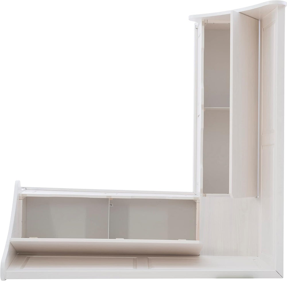 Linon Harris White Corner Breakfast Nook - Nook Only, Table is NOT included! ...
