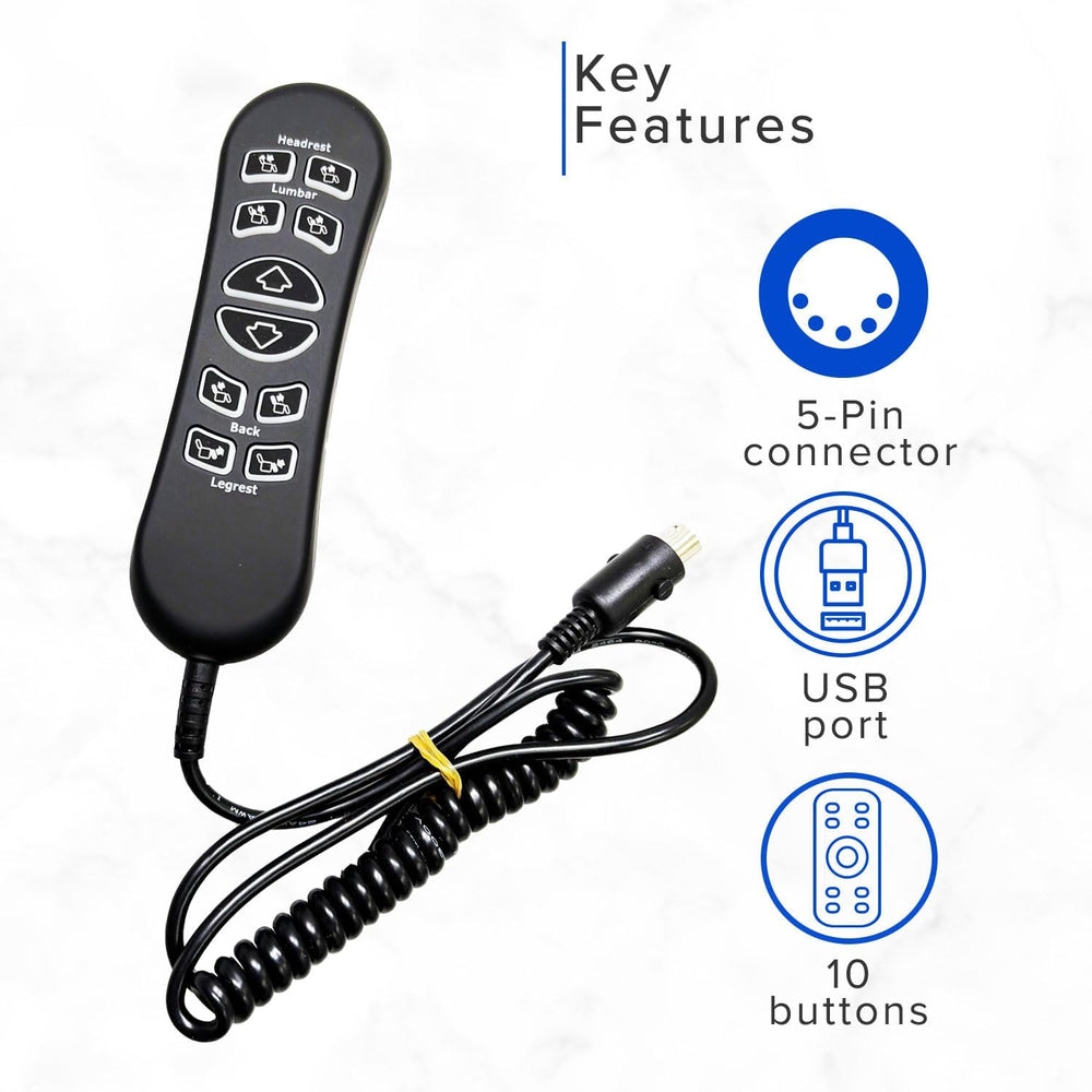 Genuine Pride OEM 10-Button 5-Pin Replacement Remote Hand Control for Pride V...