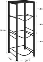 OYEAL Water Bottle Holder Organizer 5 Gallon Water Jug Stand with Shelves, 3-Tier Water Bottle Dispenser Stand for Kitchen Living Room Office, Black