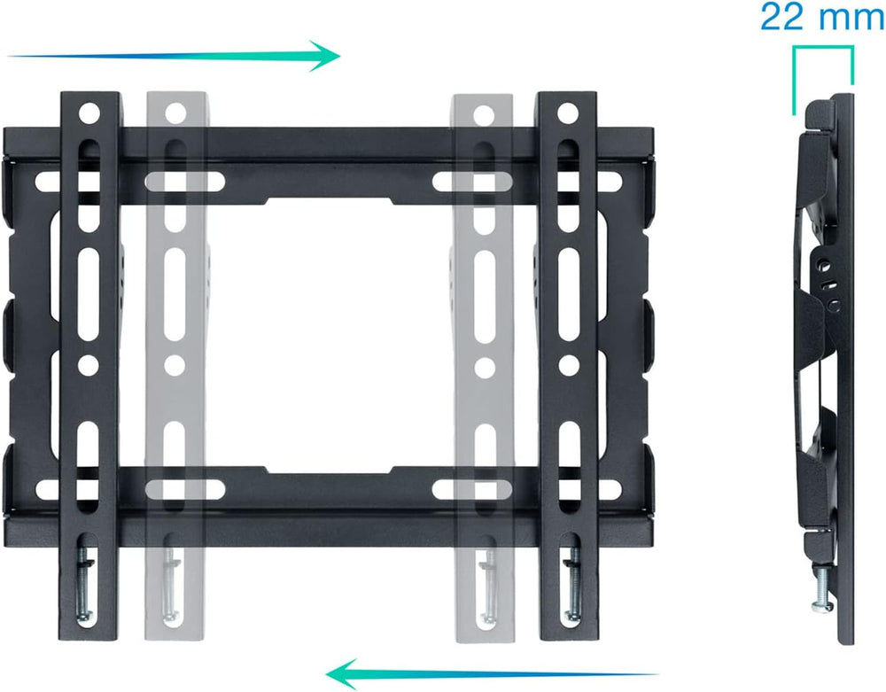 Tooq LP1043F-B - Wall Mount for Monitor/TV/LED from 23 to 43 Inches, Distance...