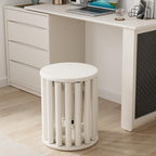 Stackable Stools Set of 4, Wood Stool 18 Inch Stool Stackable Side Tables Nesting Table Sturdy and Durable, No Installation Required for End Table,Top Stackable Round Stools(White Barstool)