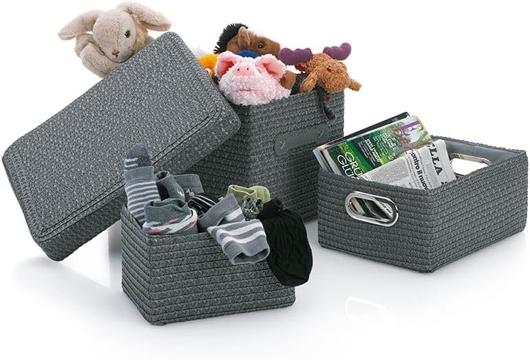 Kela Basket Set Rimossa 5 Pieces of PP Plastic in Grey, 35 x 25 x 15 cm