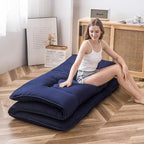 MAXYOYO Japanese Floor Mattress Futon Mattress, 4" Thicken Tatami Mat Sleeping Pad Foldable Roll Up Mat Boys Girls Dormitory Pad Kids Floor Lounger Pillow Bed, Charcoal Grey, Queen Size