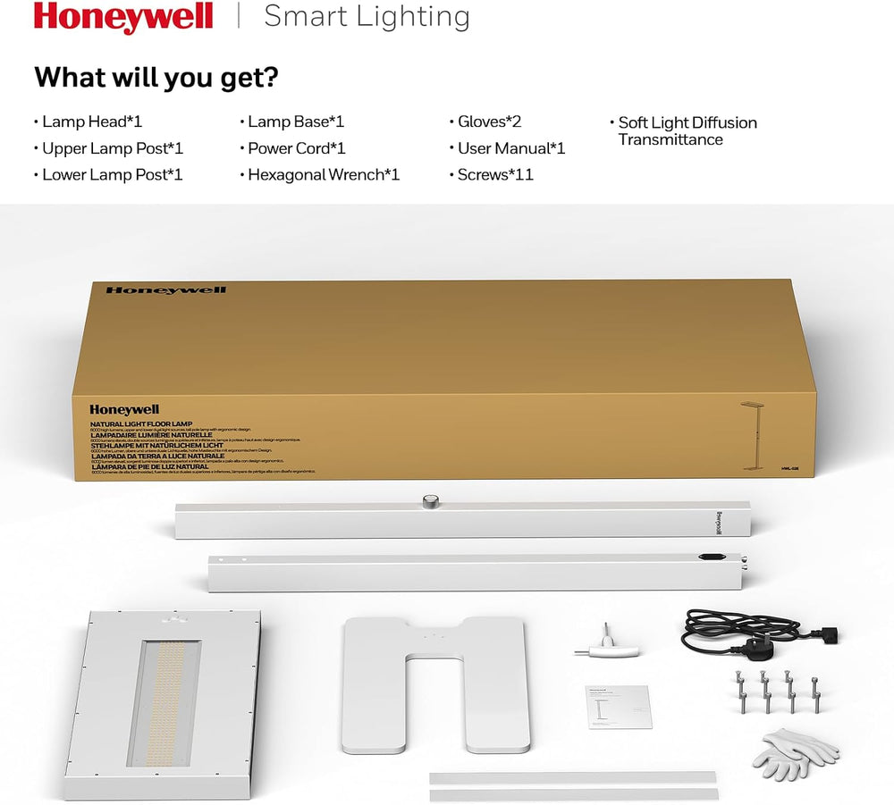 Honeywell 02E Max Sunturalux LED Floor Lamp 16000LM for Home Office