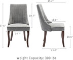 Modern Dining Chairs Set of 6, Mid Century Kitchen & Dining Room Chairs, Velvet Upholstered Kitchen Chairs with Wood Legs, Sillas de Comedor, Easy Assembly, Gray, 6 Pieces