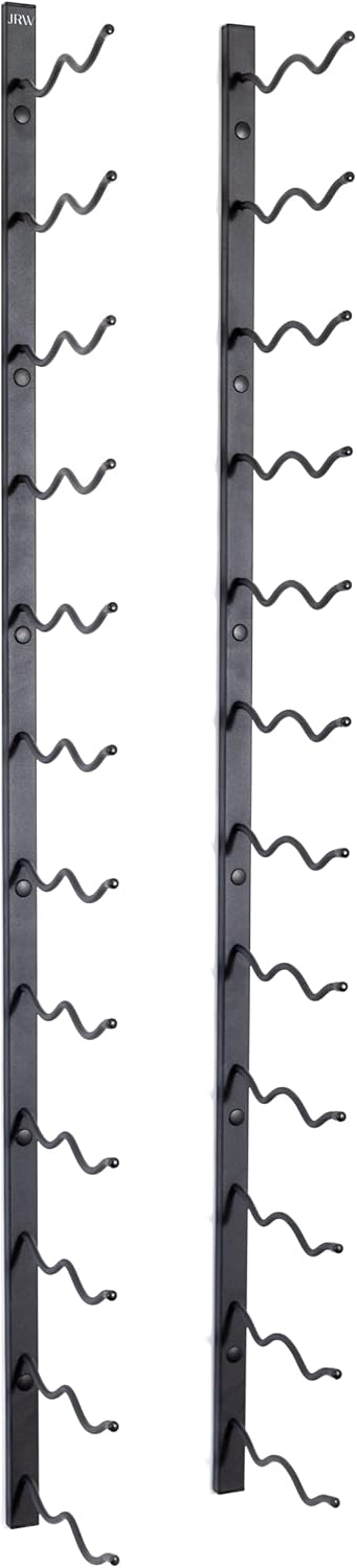 Jagged Ridge Wine Rooms - Premium Wall Mounted Metal Wine Rack - 24 Wine Bottles Holder - Modern Wine Rack, Matte Black - Space Saving for Home, Kitchen, Bar - Designed in Canada by Wine Enthusiasts