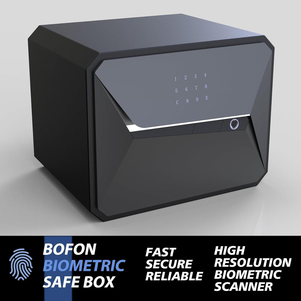 Y-Series Fingerprint Smart Safe Box Security Box with Key,1.2 Cubic,Safety Box for Home