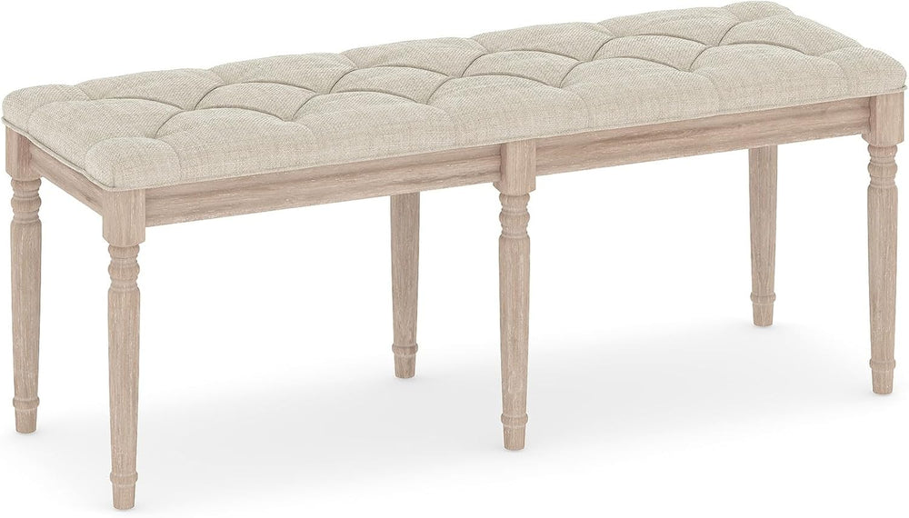 GOFLAME 47.5” Upholstered Bedroom Bench, French Tufted End of Bed Bench with ...