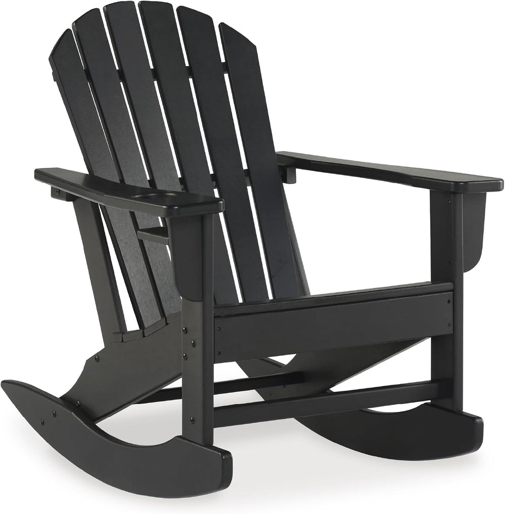 Signature Design by Ashley Sundown Treasure Outdoor Rocking Chair in Black, A...