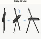 10 Pack Leather Padded Folding Chair, Metal Frame with Pu Leather Seat & Back, 650 LB Capacity Pu Leather Folding Chair with Comfortable Cushion for Events Home Office Black