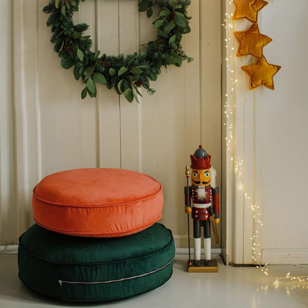 Velvet Floor Pillows Round Chair Cushion Couch Throw Pillow Soft Pouf Seat Ma...