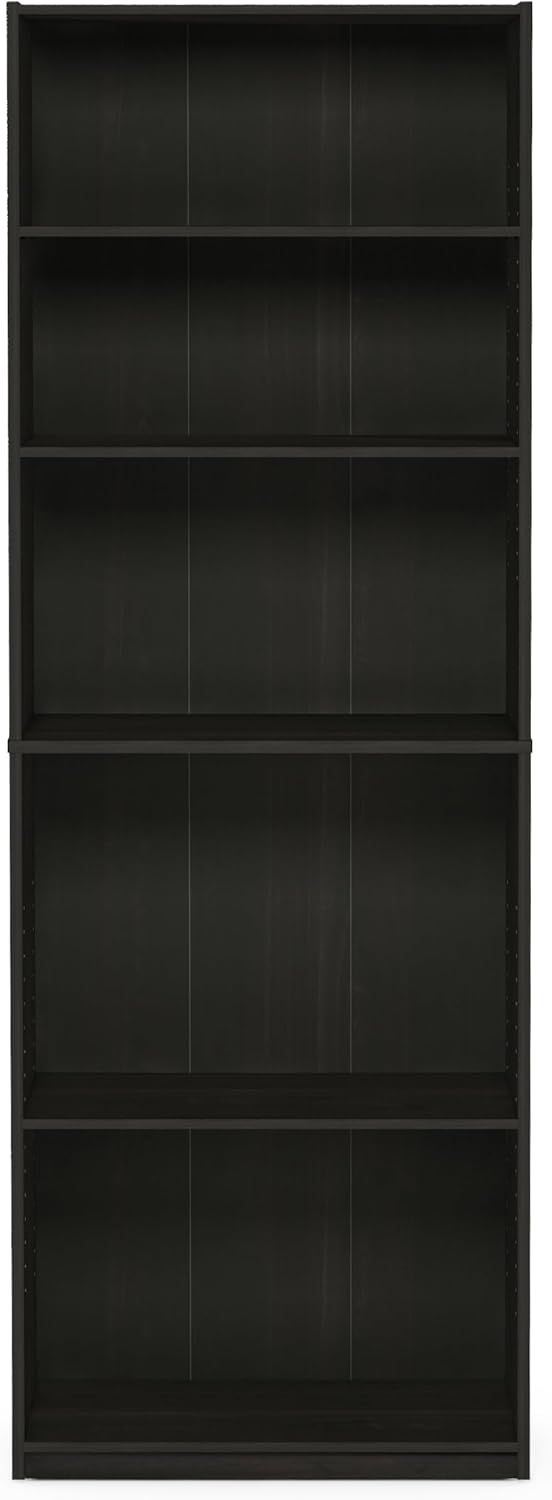 Furinno Jaya Book Shelf, 5-Tier Bookshelf, Tall Standing Bookcase with Adjust...