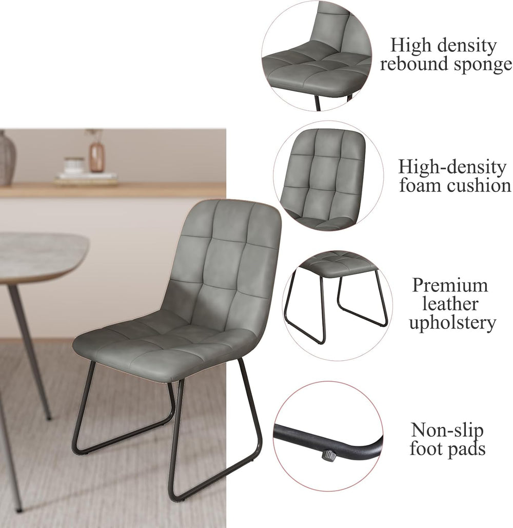 ZckyCine Mid-Century Extendable Dining Table Set, 63"-79", 6 Uphols...