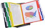 Ultimate Office AdjustaView 20-Pocket Desk Reference Organizer with Easy-Load Pockets and Compact Weighted Base for Stability (Colored Pockets)