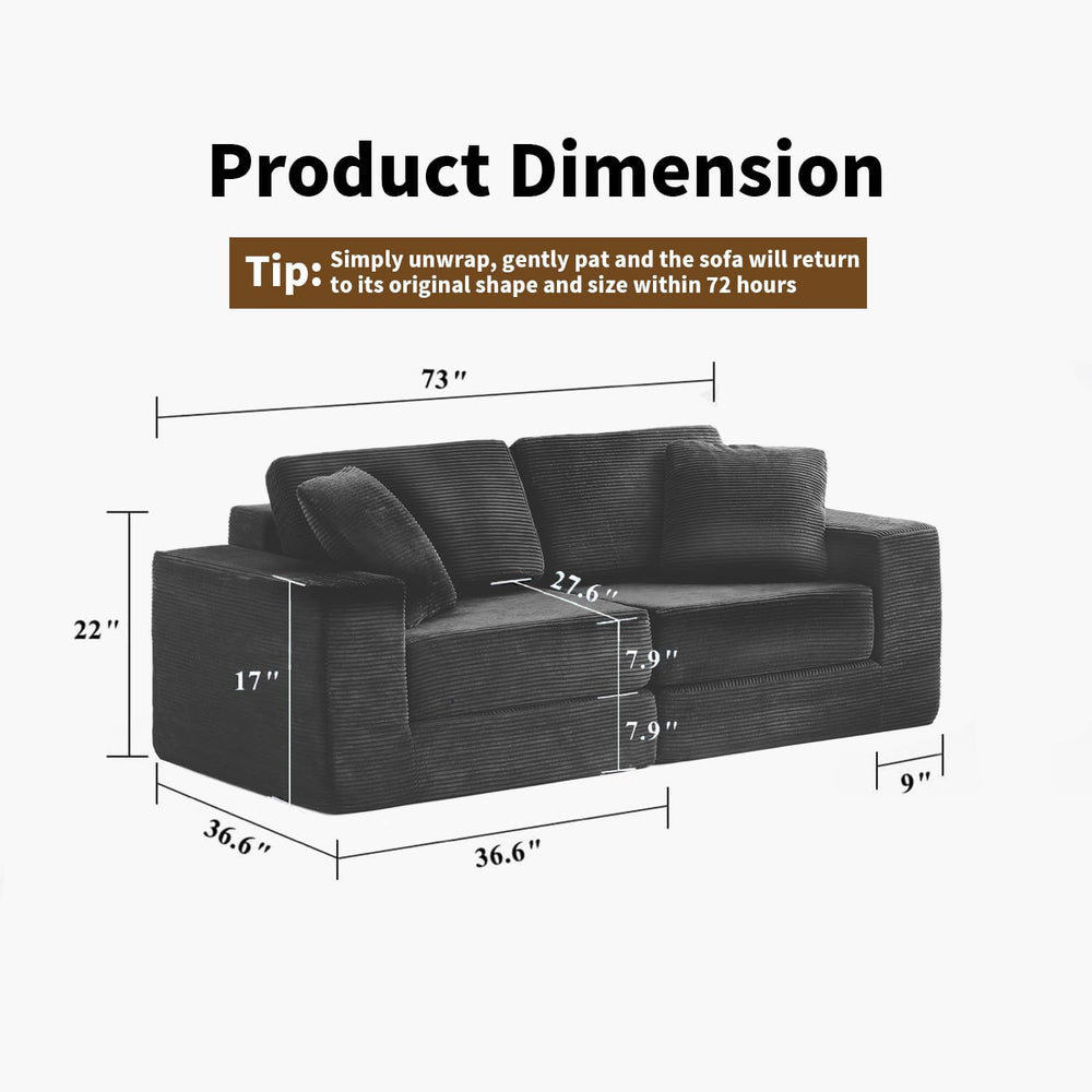 FILUXE Modular Sectional Sofa, Modern Modular Sofa Couch with Deep Seat，Comfy...
