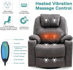 Modern Swivel Rocker Recliner Chair with Massage and Heat Manual Glider Lounge Recliner with Cup Holder and Vibration for Living Room Bedroom