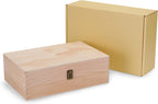 makerflo XL Natural Pine Wood Memory Box with Black Felt Inside, Hinged with Clasp, Keepsake Wooden Box Ideal for Craft and Personalization (Laser Engraving, Epoxy, UV DTF, and Vinyl) – Pack of 12