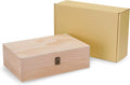 makerflo XL Natural Pine Wood Memory Box with Black Felt Inside, Hinged with Clasp, Keepsake Wooden Box Ideal for Craft and Personalization (Laser Engraving, Epoxy, UV DTF, and Vinyl) – Pack of 1