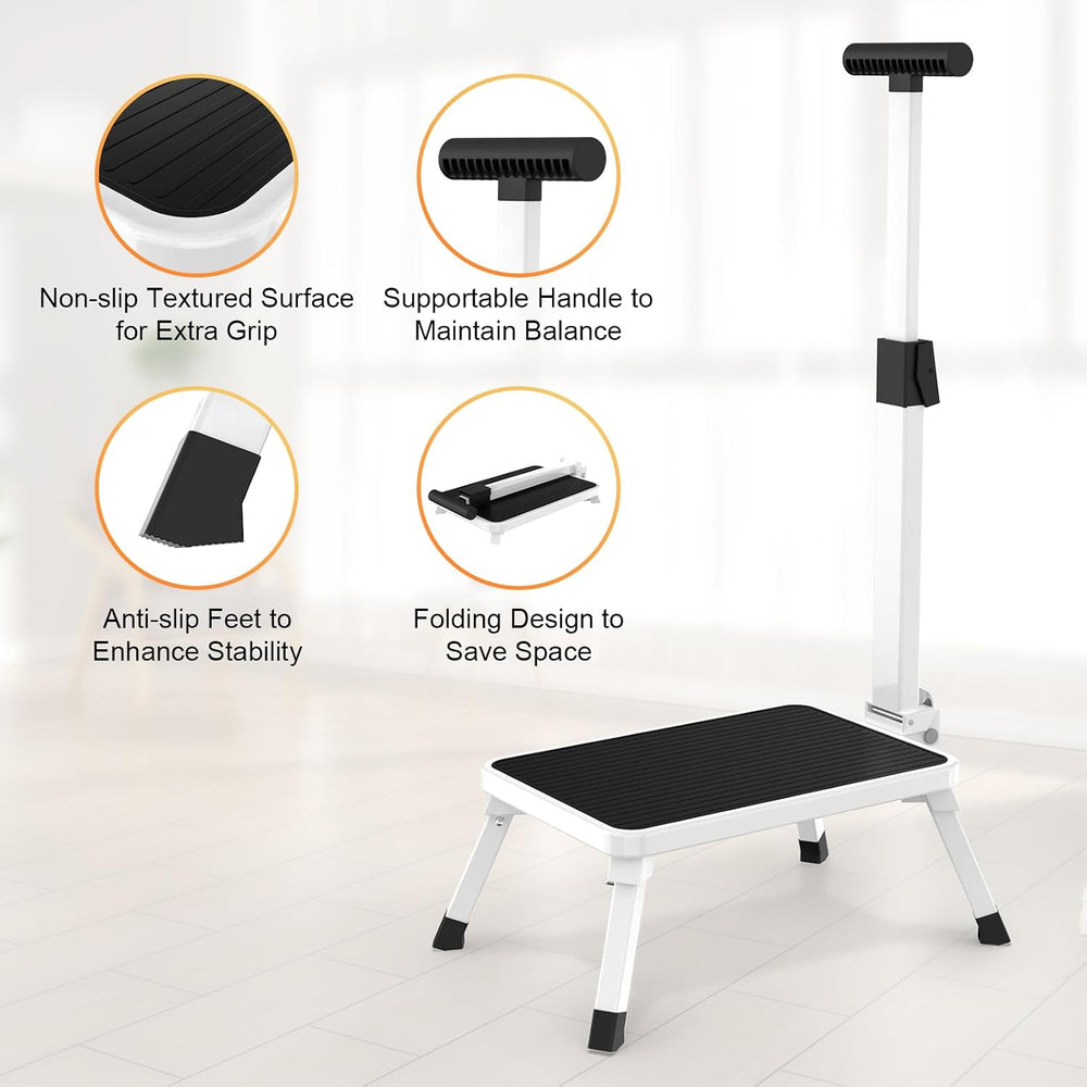 Step Stools for Adults, Foldable Step Stool with Handle for Elderly Seniors S...