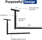FLEXIMOUNTS Adjustable Overhead Ladder Rack, Garage Ceiling Storage Rack, Ladder Storage Organizer, 35" Extended Arms, 90 lbs Per Arm Heavy Duty Steel Rack for Kayak, Surfboard & Tools