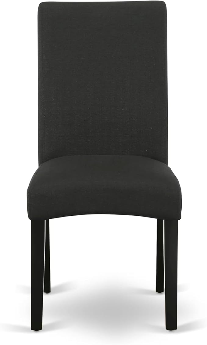 East West Furniture V626DR124-5 5 Piece Dining Table Set for 4 Includes a Rectangle Kitchen Table with V-Legs and 4 Black Color Linen Fabric Parson Dining Chairs, 36x60 Inch, Multi-Color