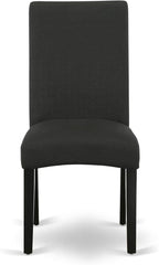East West Furniture V626DR124-7 7 Piece Dining Set Consist of a Rectangle Dining Room Table with V-Legs and 6 Black Color Linen Fabric Upholstered Chairs, 36x60 Inch, Multi-Color