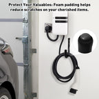 KURUI 10" Garage Organization Wall Hooks, 66 LB Heavy Duty Water Hose Holder for Hanging Ladder Extension Cord Garden Tool Cable, 4 Pcs, Black