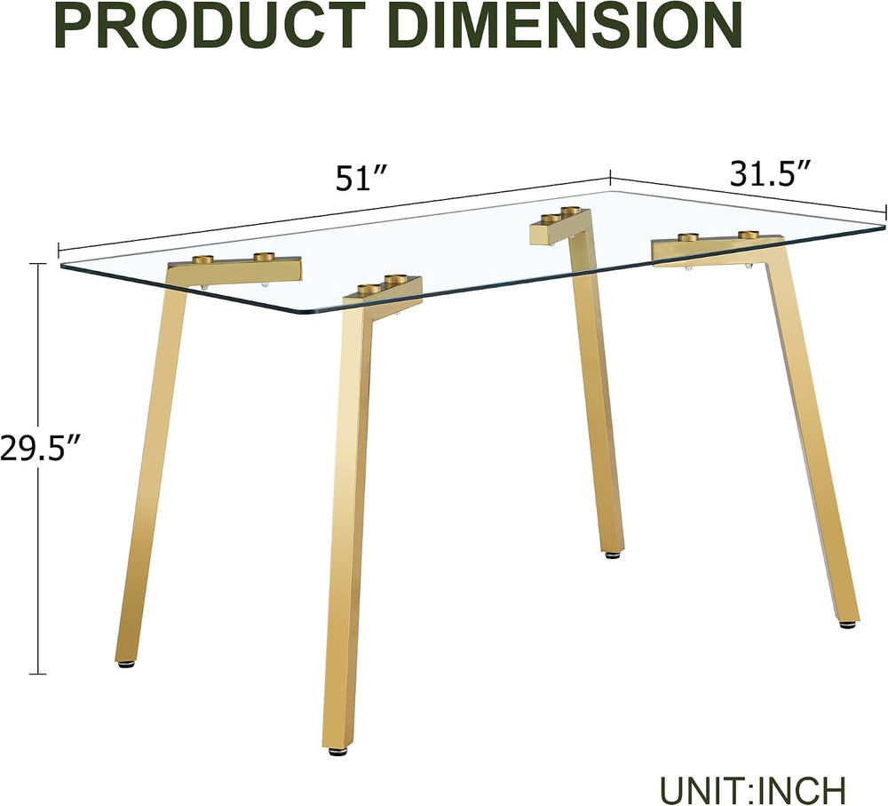 NicBex Dining Room Table Modern 51" Rectangular Dining Table for 6 with ...