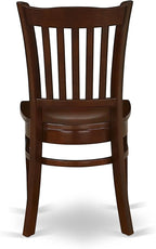 East West Furniture HBGR5-MAH-W 5 Piece Dining Table Set for 4 Includes a Round Kitchen Table with Pedestal and 4 Dinette Chairs, 42x42 Inch, Mahogany