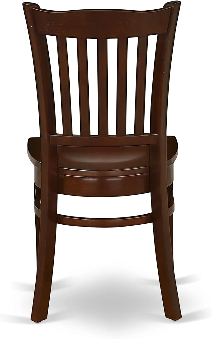 East West Furniture HBGR5-MAH-W 5 Piece Dining Table Set for 4 Includes a Round Kitchen Table with Pedestal and 4 Dinette Chairs, 42x42 Inch, Mahogany