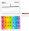 5 Times a Day Weekly Pill Box Organizer Case, Secure 7 Day Pillbox with Medication Schedule (5 Time-a-Day)