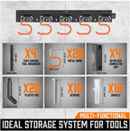 HORUSDY 64 Inch Adjustable Storage System, Wall Mount Tool Organizer, Tool Hangers for Mop and Broom Holder Shovel, Rake, Broom, Mop Holder, Etc