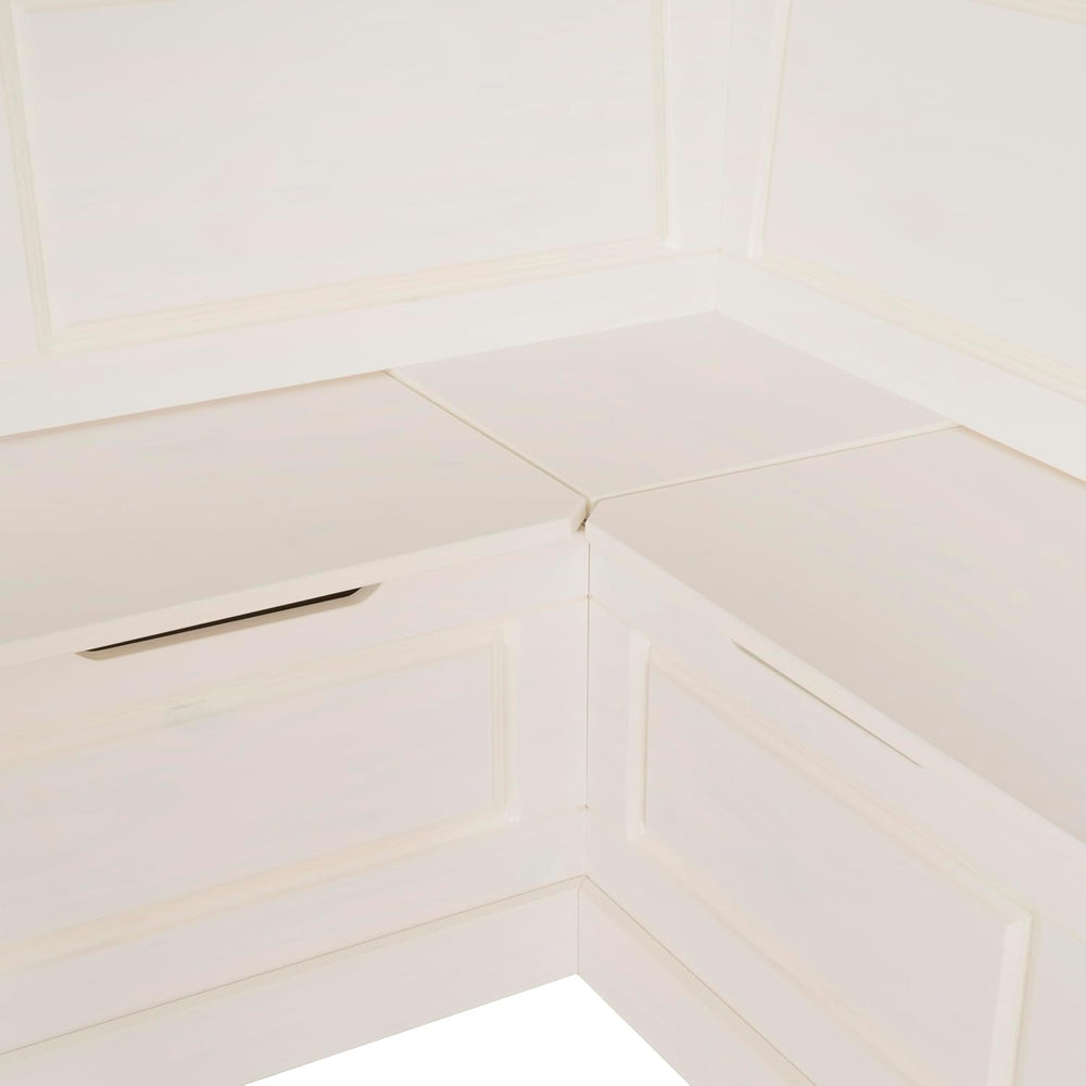 Linon Harris White Corner Breakfast Nook - Nook Only, Table is NOT included! ...
