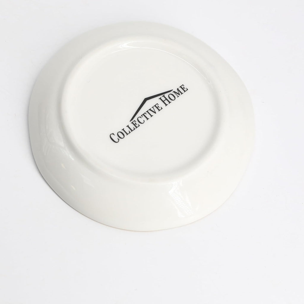 COLLECTIVE HOME - Ceramic Jewelry Tray, Decorative Trinket Dish for Rings Earrings Necklaces Bracelet Watch Keys, Birthday Mother's Day Christmas Gift for Women, 4.75", Glossy (z)