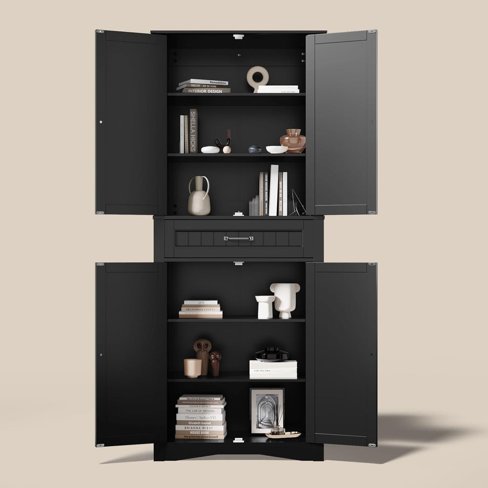 Gizoon 71'' Kitchen Pantry Storage Cabinet, Freestanding Pantry Organ...