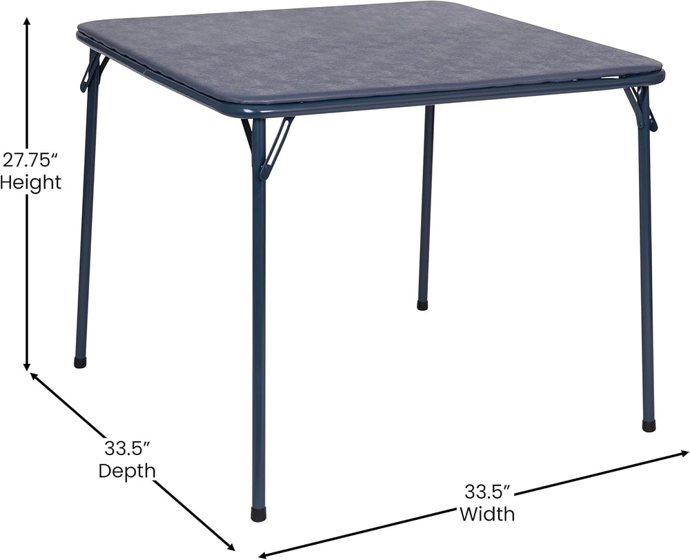 Flash Furniture Madison 5-Piece Folding Card Table and Chair Set, Navy | Port...