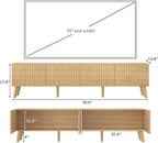 70.9” TV Stand for TVs up to 70,TV Console with Two Storage Compartments, Modern Entertainment Center with 6 Supporting Legs and Grooved Drawer Fronts, TV Stand for Living Room, Bedroom, Natural