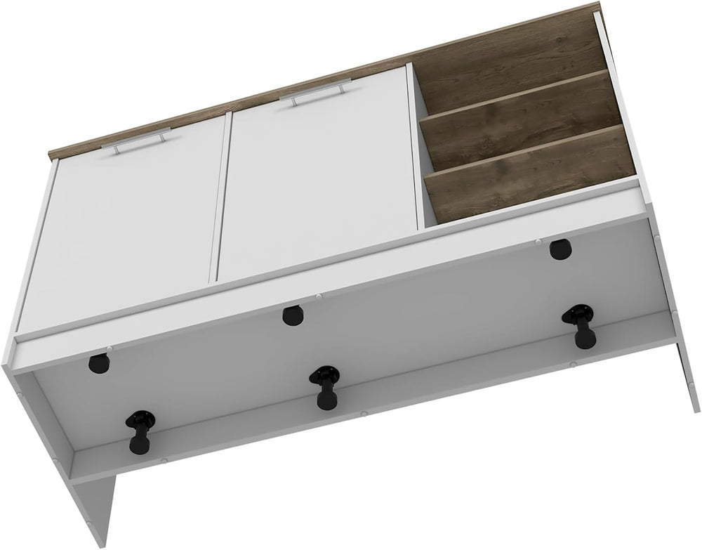 Kitchen Island with Three Open Shelves and Two Cabinets | Spacious 26" x...