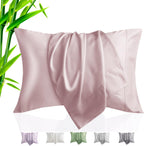 TELUS Pillow Cases Standard Size 2 Pack, Bamboo Rayon & Lyocell Pillowcase with Envelope Closure, Cooling Breathable Pillow Cover for Hot Sleeper & Night Sweats, 20x26 inch, Light Pink