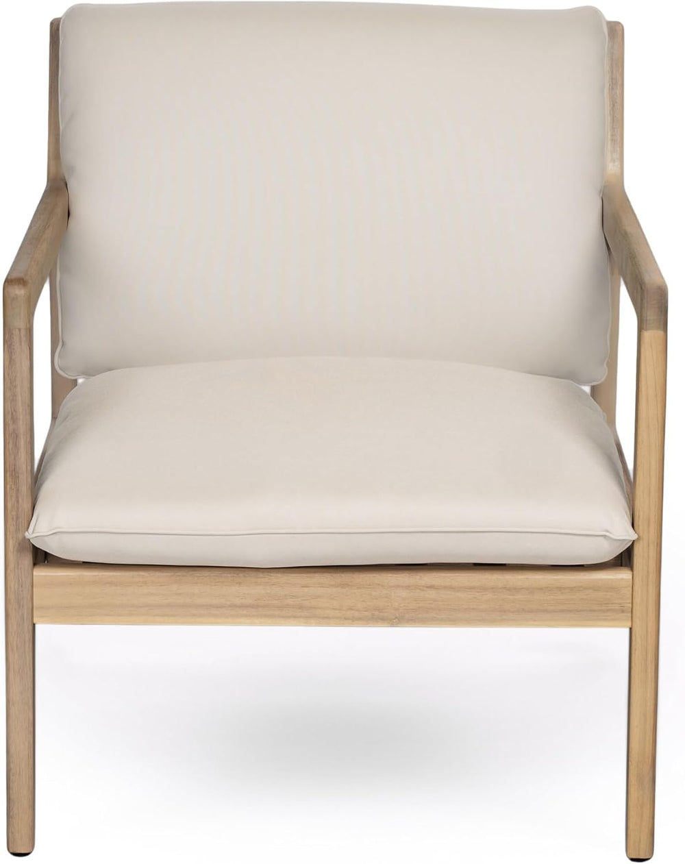 Elountik Acacia Wood Patio Club Chair Set of 2 with Cushions, Outdoor Armchai...