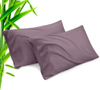 Pillow Cases Standard Size 2 Pack, Bamboo Rayon Cooling Pillowcases with Envelope Closure, Cool Breathable Pillow Case for Hot Sleepers & Night Sweats, 20x26 inches, Greish Purple