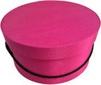 Sarah's Hat Boxes Classic Cerise Hat Box – 14.75" x 7.5" (Dia. x Ht.) Handmade in USA – Odorless Non-Toxic Adhesive, Cording Handle – Premium Storage for Hats & Accessories