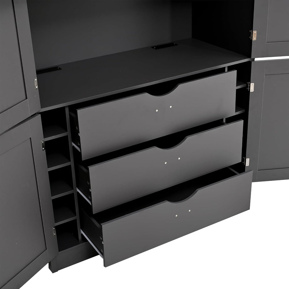Polibi 80.1" Tall Freestanding Kitchen Pantry Cabinet, Large 41.3" ...